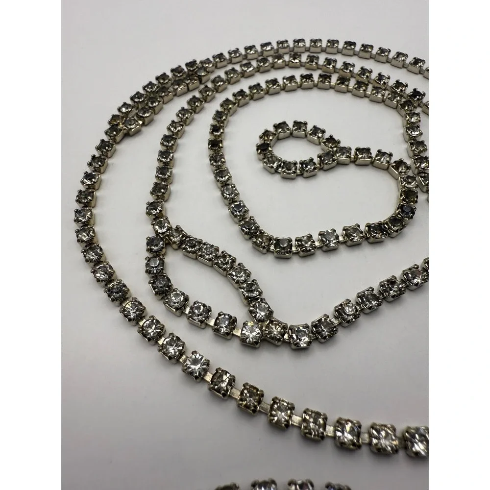 Vintage Long Rhinestone Necklace‎ or Belt – 40 Inch Glam Statement Jewelry